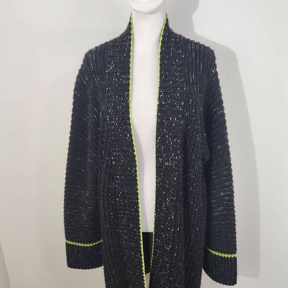 Express Black Oversized Cardigan Sweater Size Medium/Large Black Cardigan - Picture 4 of 9